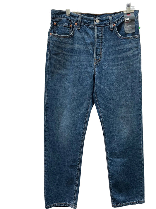 Jeans Cropped By Levis In Blue Denim, Size:12