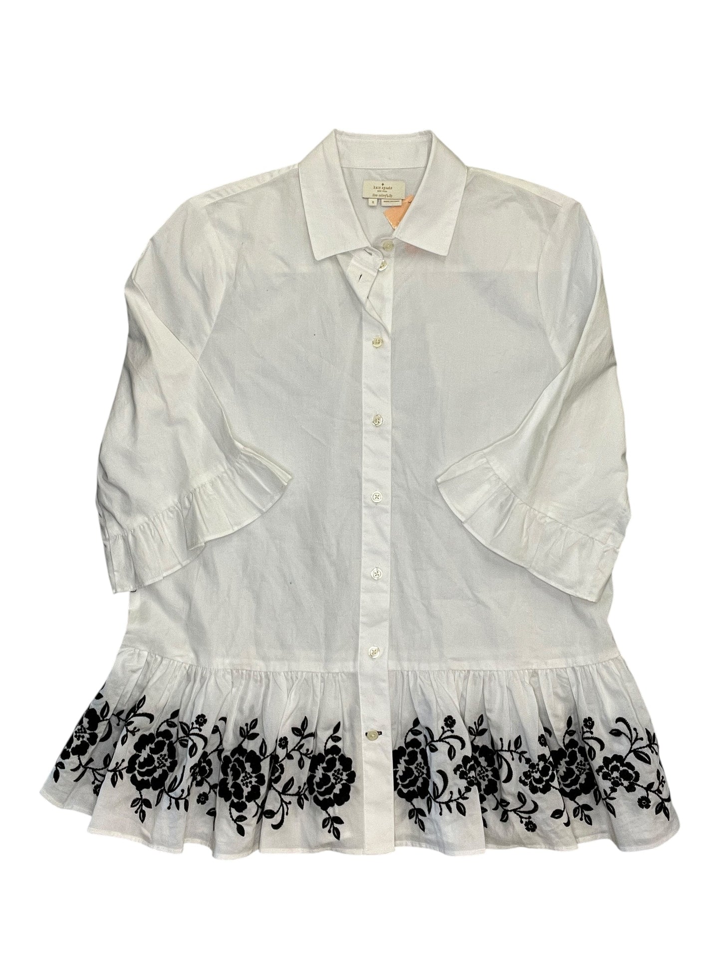 Top 3/4 Sleeve Designer By Kate Spade In White, Size:S