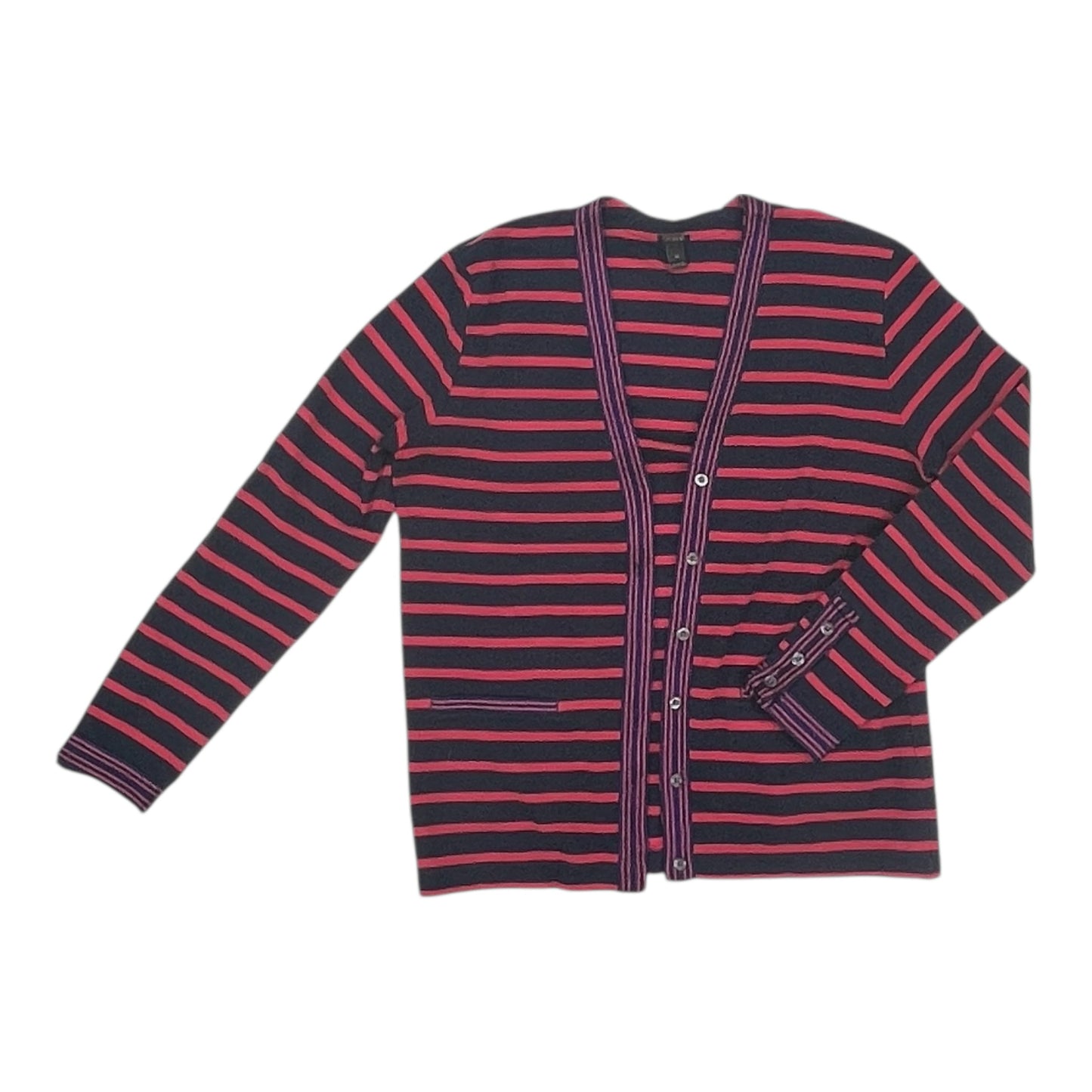 Cardigan By J. Crew In Blue & Red, Size:M