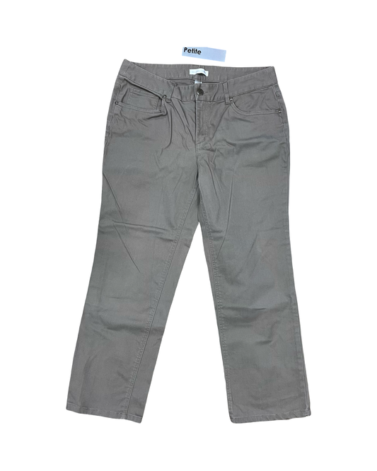 Jeans Straight By Christopher And Banks In Taupe, Size:12P