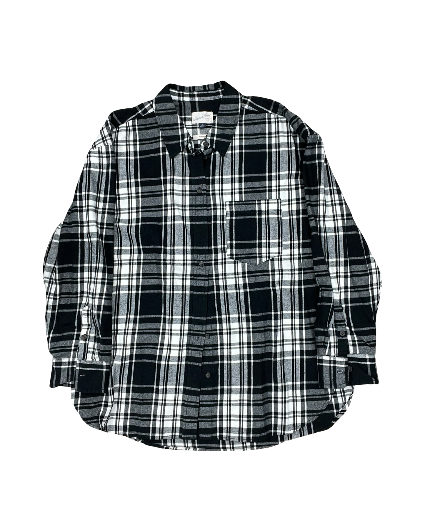 Blouse Ls By Universal Thread In Black & White, Size:L