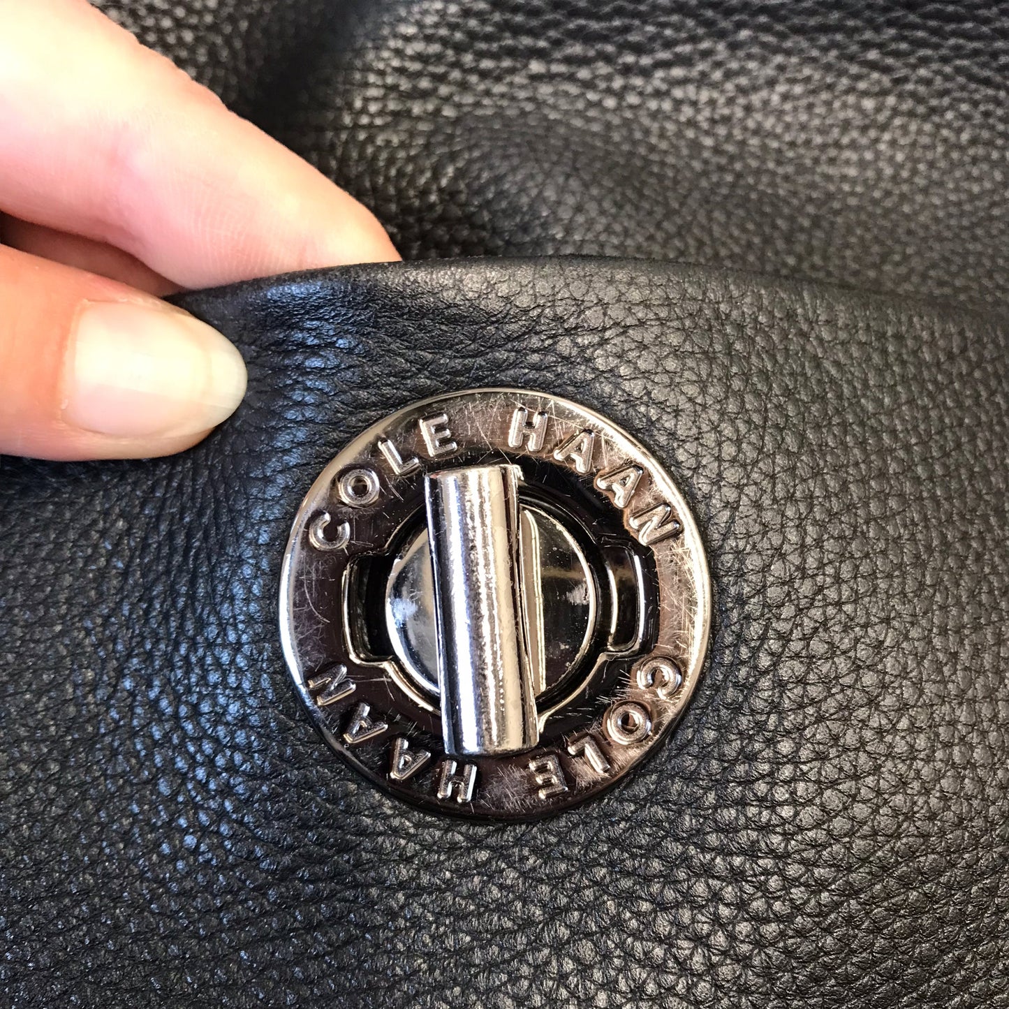 Handbag Leather By Cole-Haan In Black, Size:Large