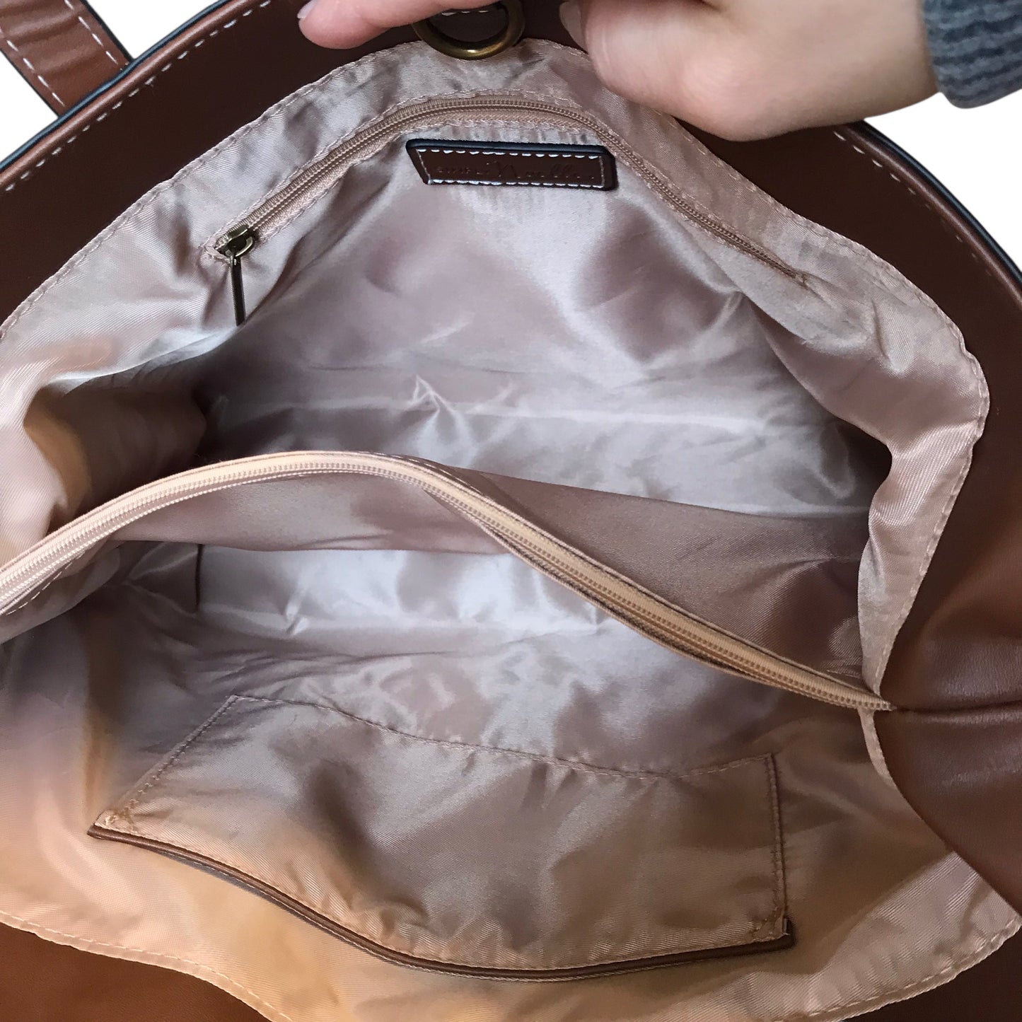 Handbag By Simply Noelle In Brown & Tan, Size:Medium