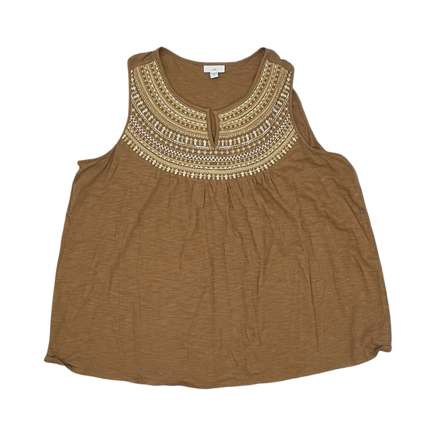 Blouse Sleeveless By J. Jill In Brown, Size:2X
