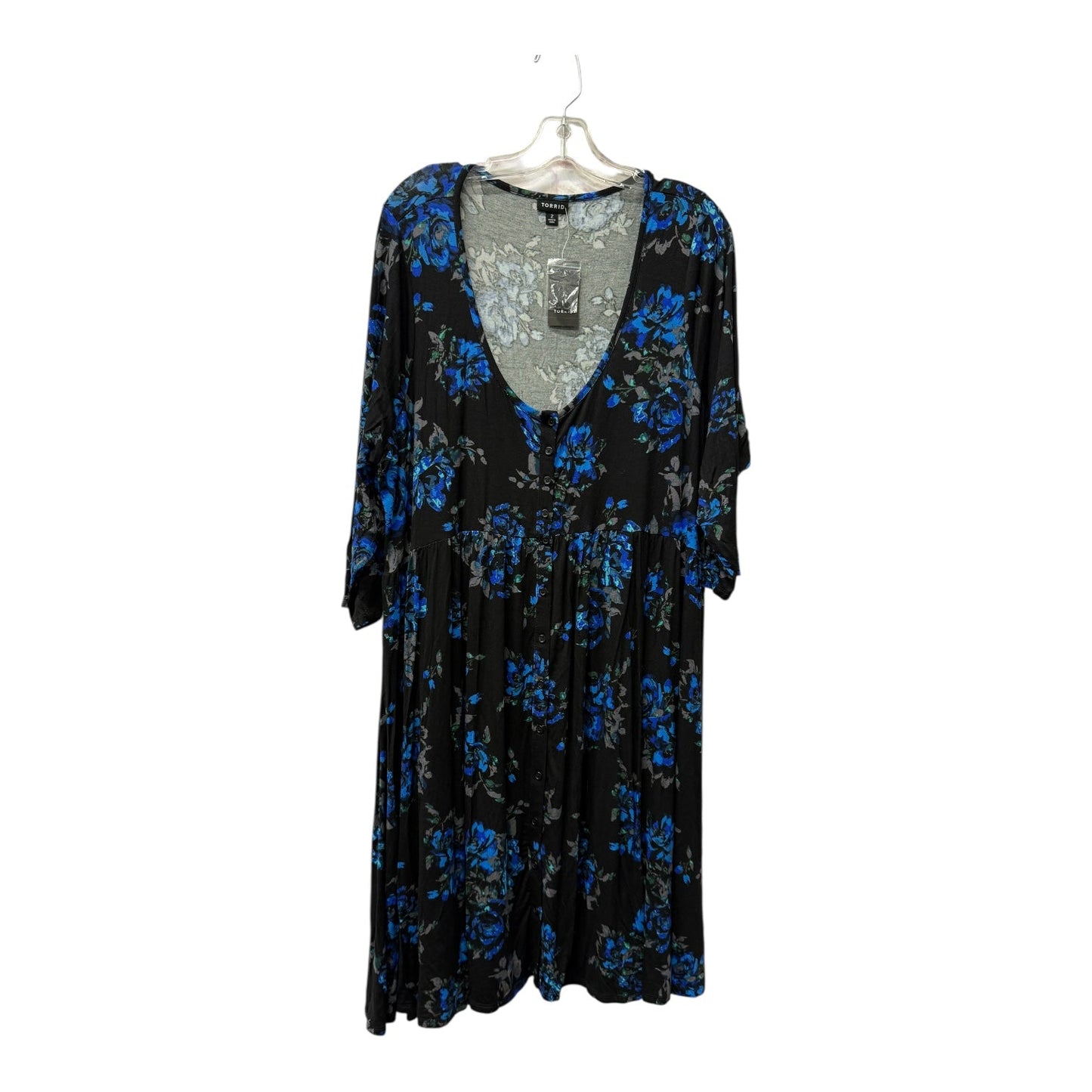 Dress Casual Short By Torrid In Black & Blue, Size:2X