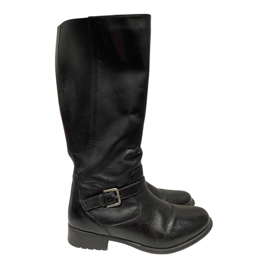 Boots Knee Flats By Clarks In Black, Size:9