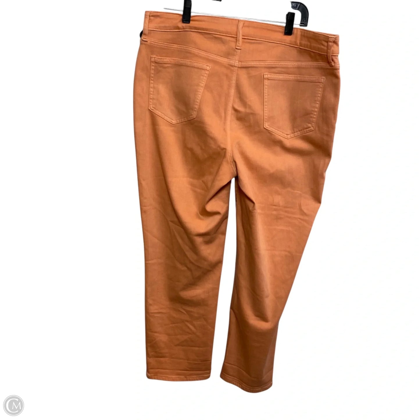 Jeans Straight By Chicos In Orange Denim, Size: 16