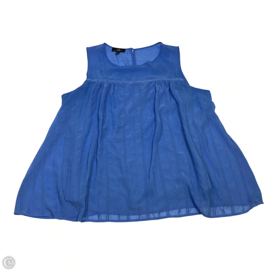 Top Sleeveless By Agb In Blue, Size: 2x