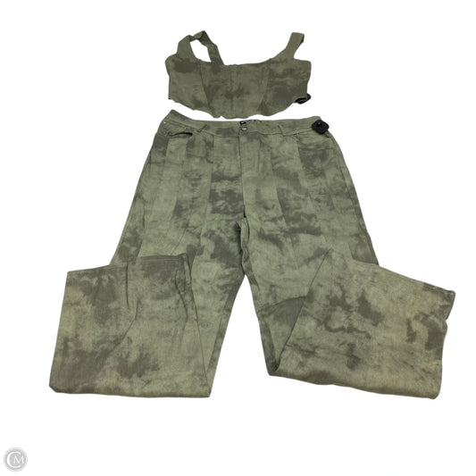 Pants Set 2pc By Pretty Little Thing In Green Denim, Size: 14
