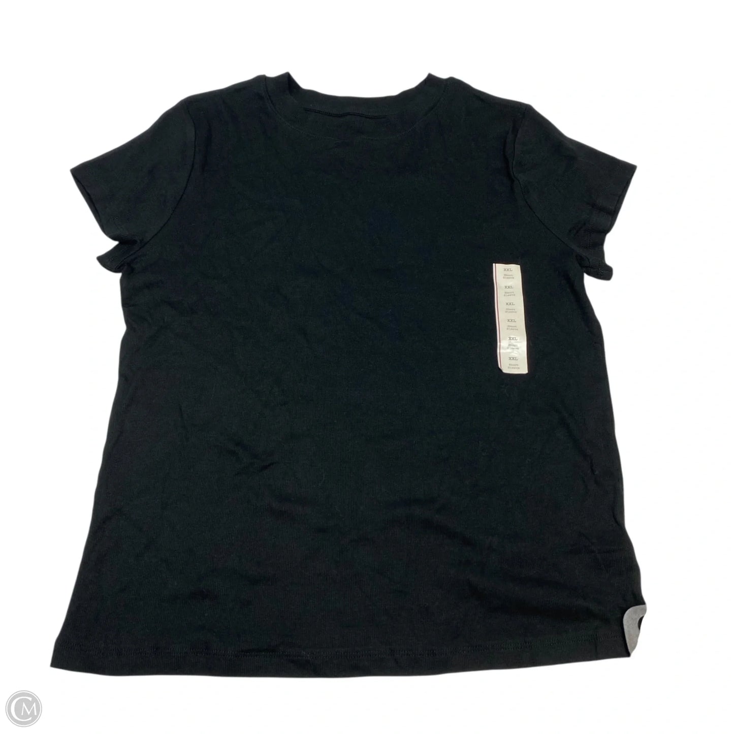 Top Short Sleeve Basic By A New Day In Black, Size: Xxl