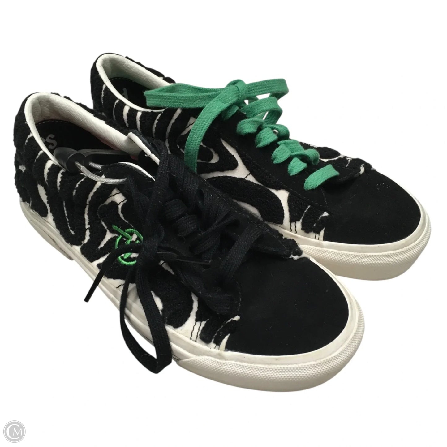 Shoes Sneakers By Vans In Black & Green, Size: 6.5