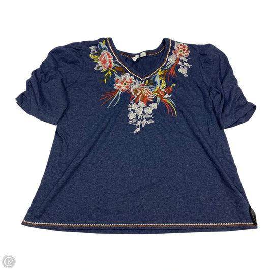 Top Short Sleeve By Cato In Blue, Size: M