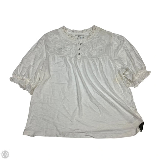 Top Short Sleeve By Lucky Brand In White, Size: M