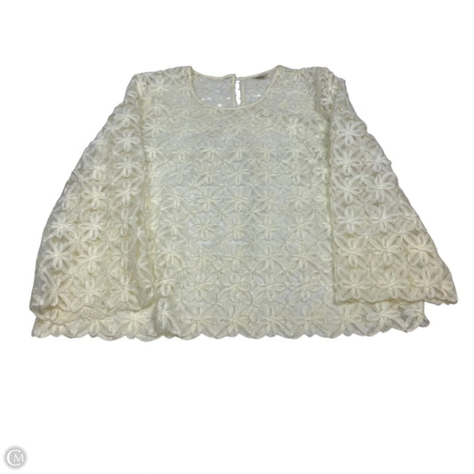 Top Long Sleeve By Cato In Cream, Size: Xl