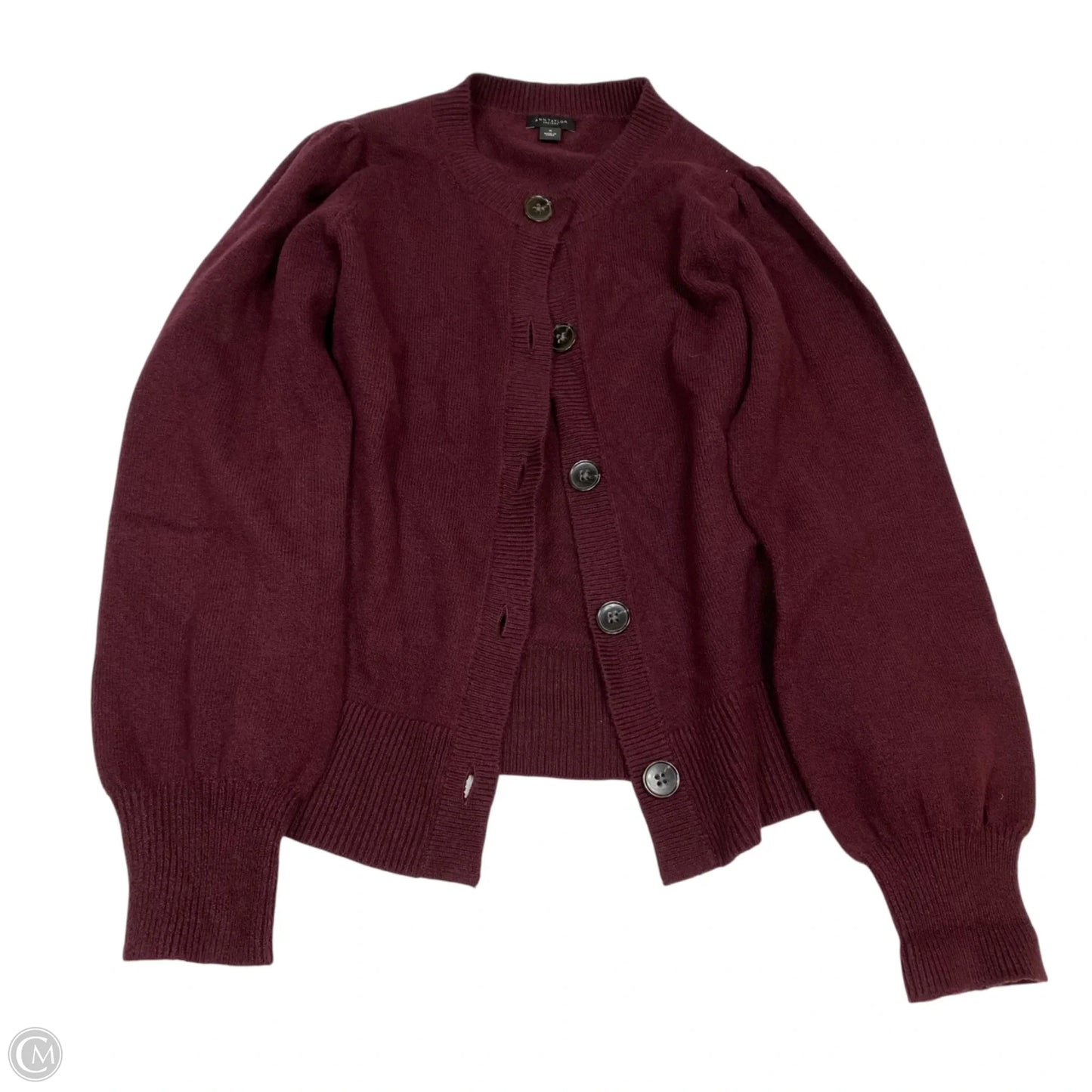 Sweater Cardigan By Ann Taylor In Red, Size: M