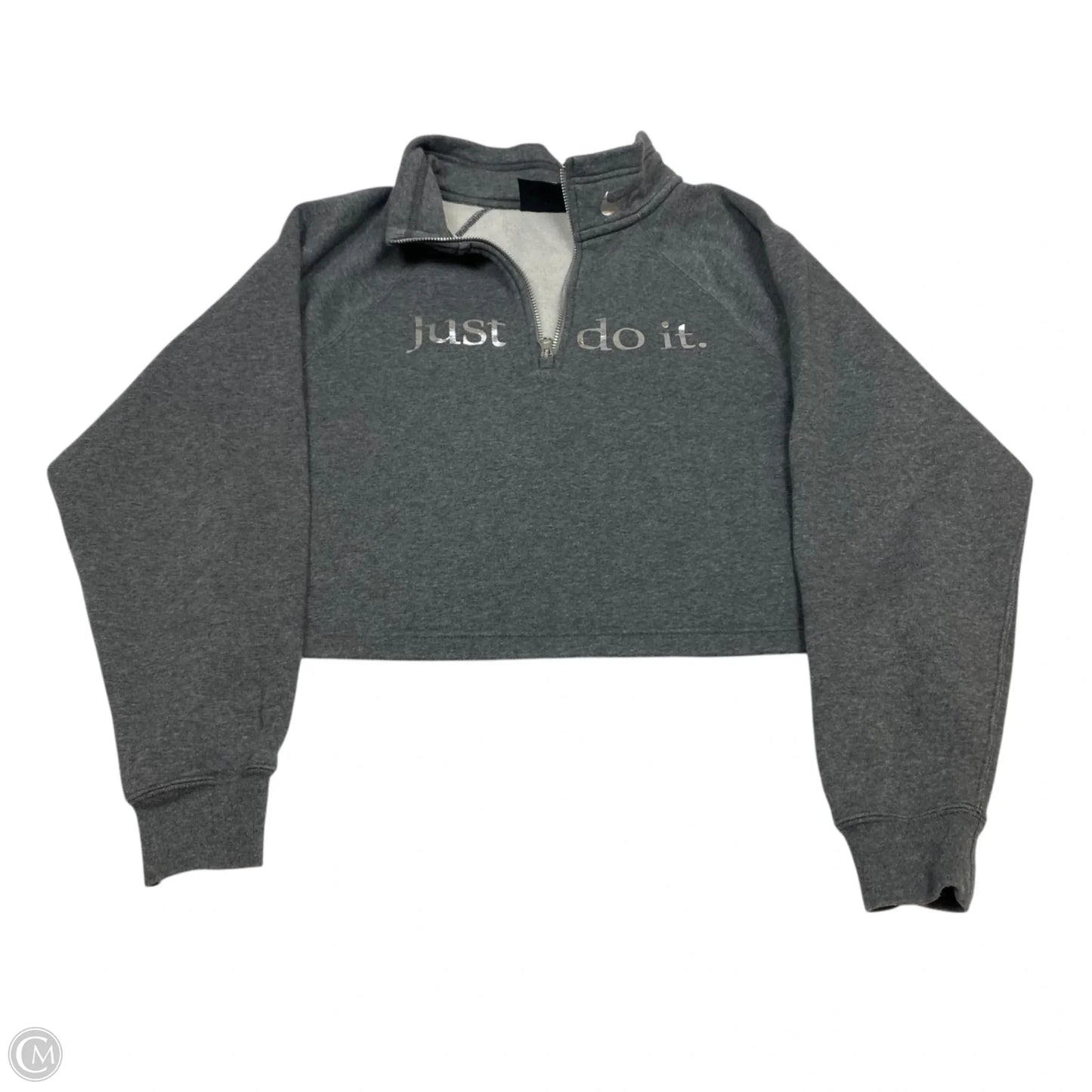 Athletic Sweatshirt Collar By Nike Apparel In Grey, Size: S