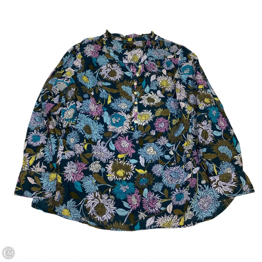 Top Long Sleeve By Talbots In Blue, Size: 1x