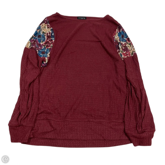 Top Long Sleeve By In Studio In Red, Size: 1x