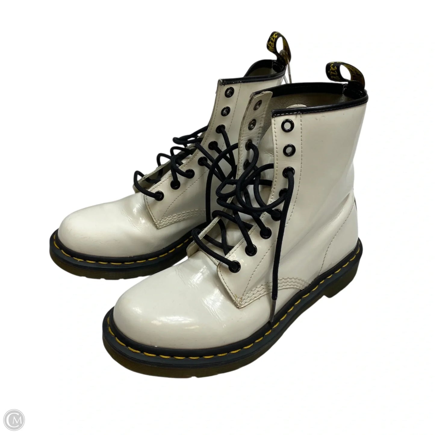 Boots Designer By Dr Martens In Cream, Size: 8