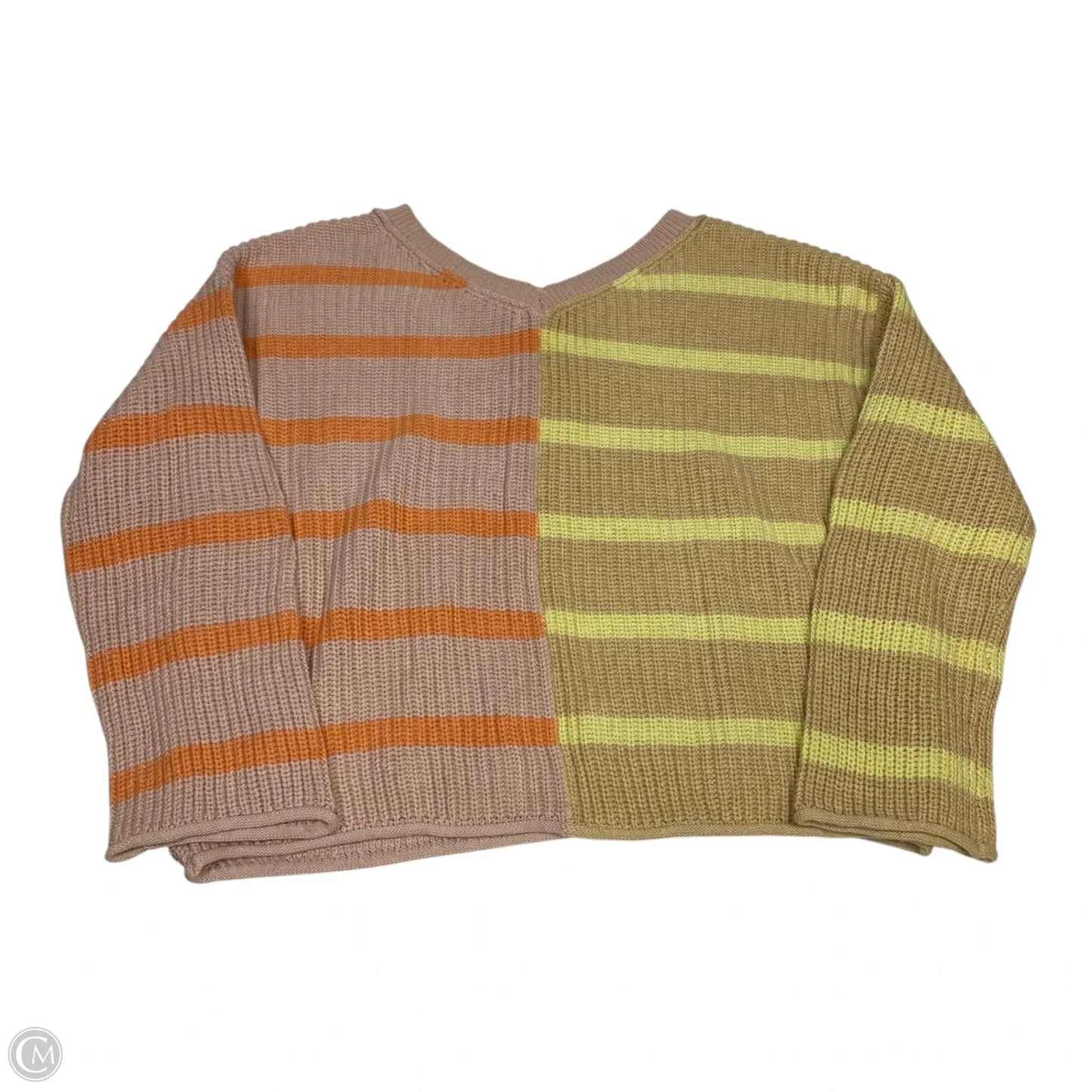Sweater By American Eagle In Pink & Yellow, Size: M