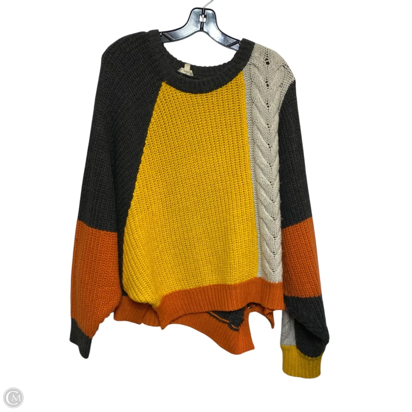 Sweater By Hem & Thread In Orange & Yellow, Size: S