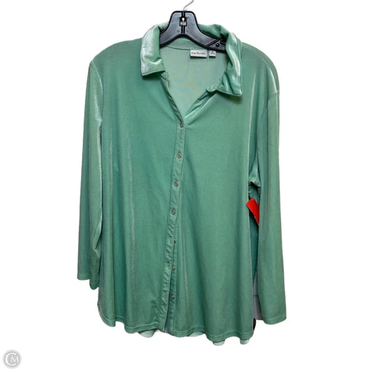 Top Long Sleeve By Kim Rogers In Green, Size: Xl
