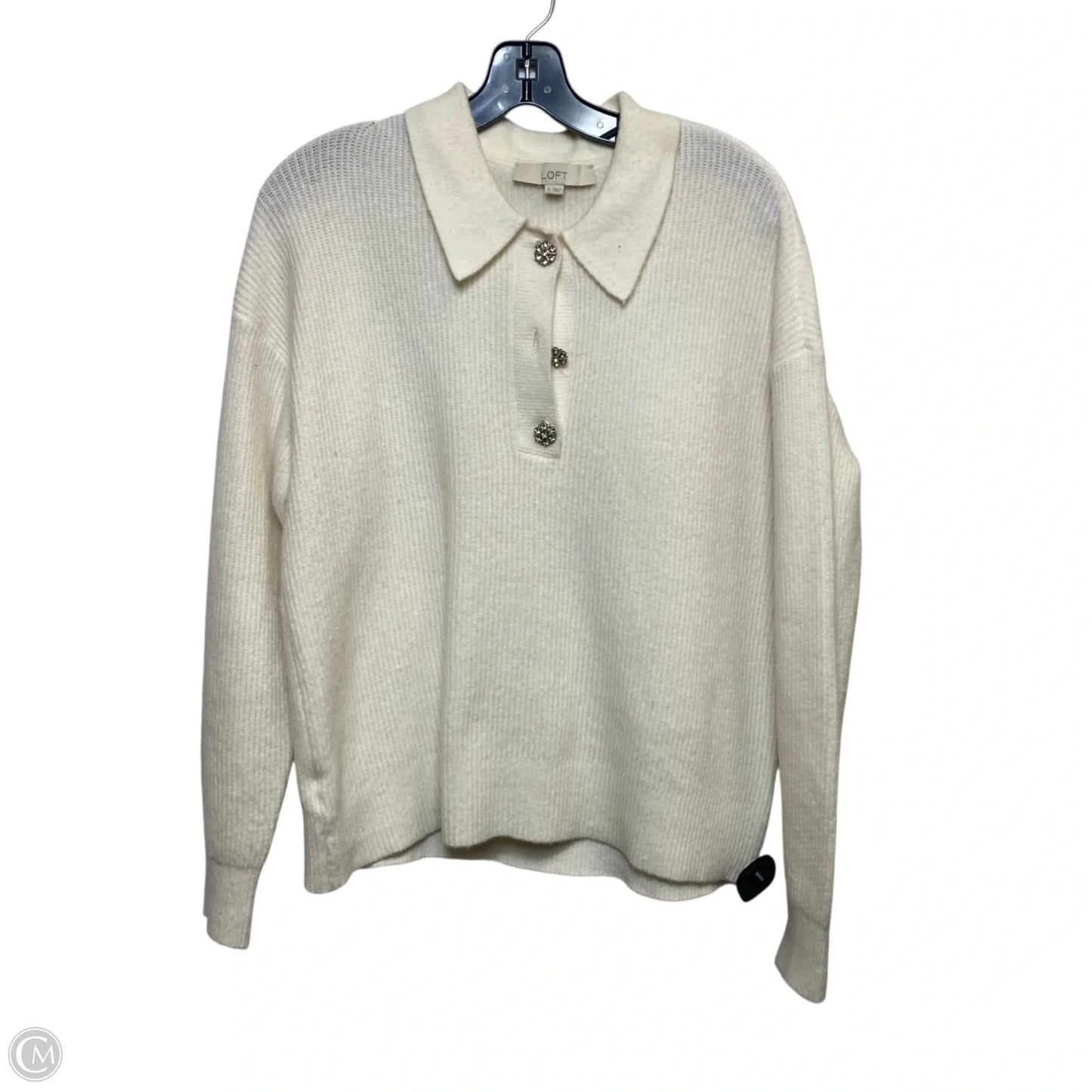 Sweater By Loft In Cream, Size: S