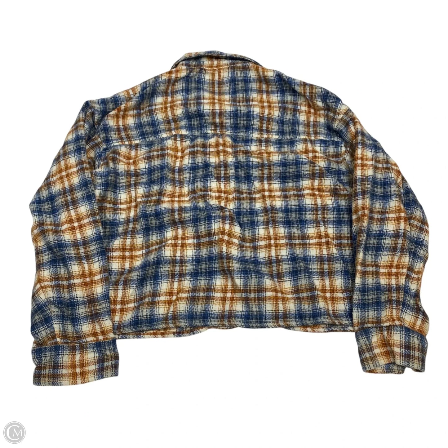 Top Long Sleeve By American Eagle In Blue & Brown, Size: M