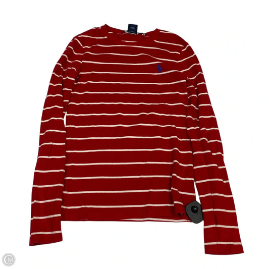 Top Long Sleeve By Ralph Lauren In Red & White, Size: M