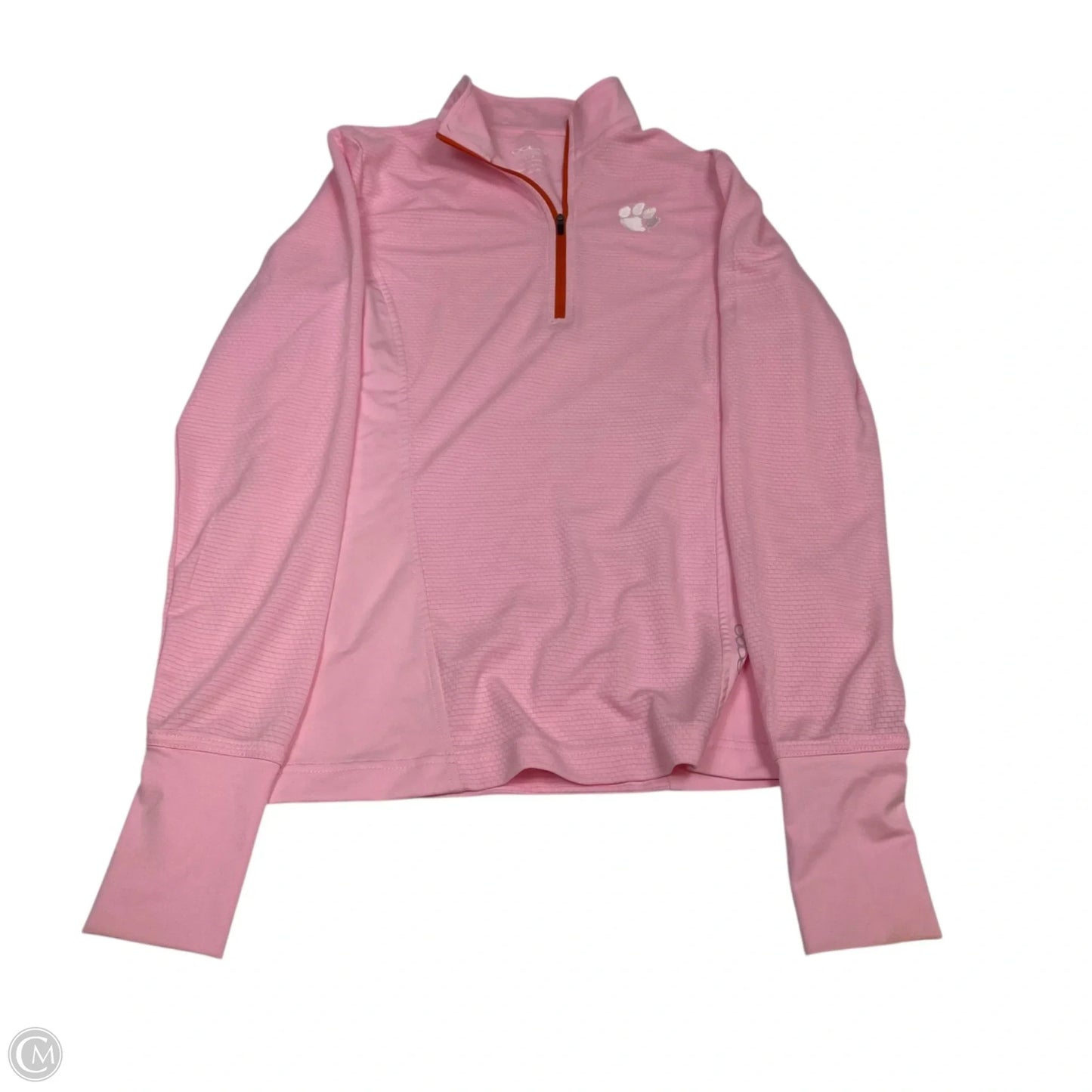 Athletic Top Long Sleeve Collar By Oobe In Pink, Size: S