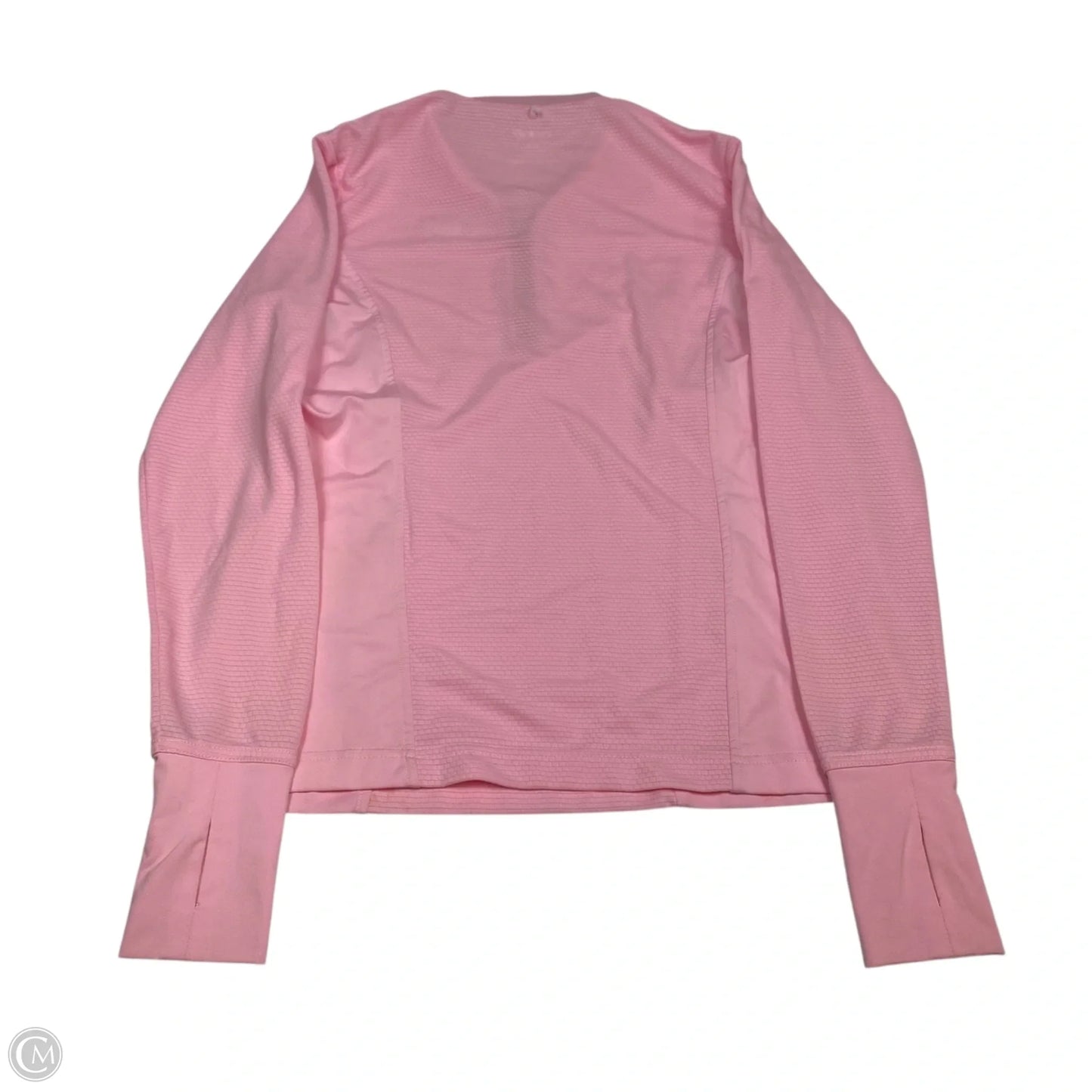 Athletic Top Long Sleeve Collar By Oobe In Pink, Size: S