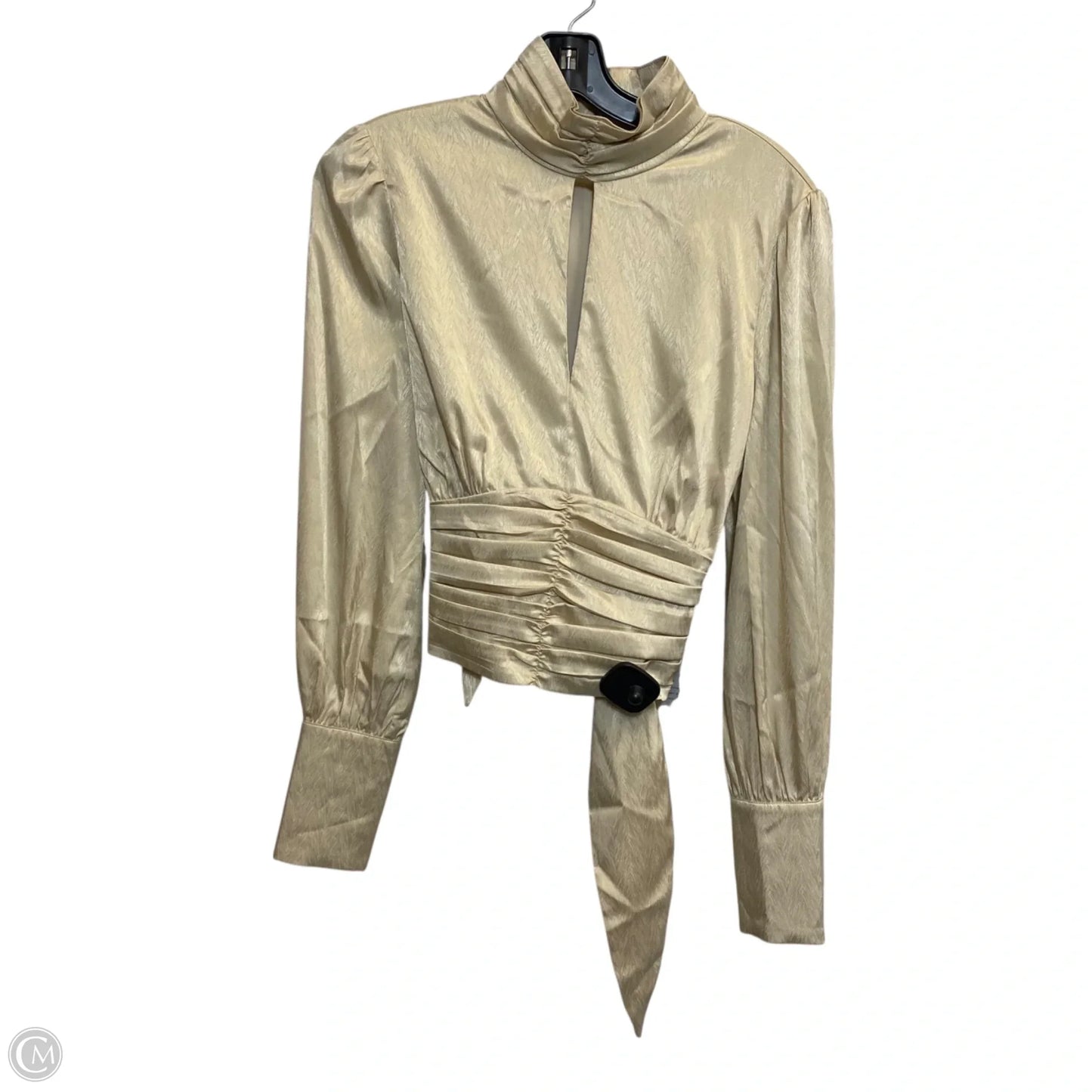 Blouse Long Sleeve By Wayf In Gold, Size: M