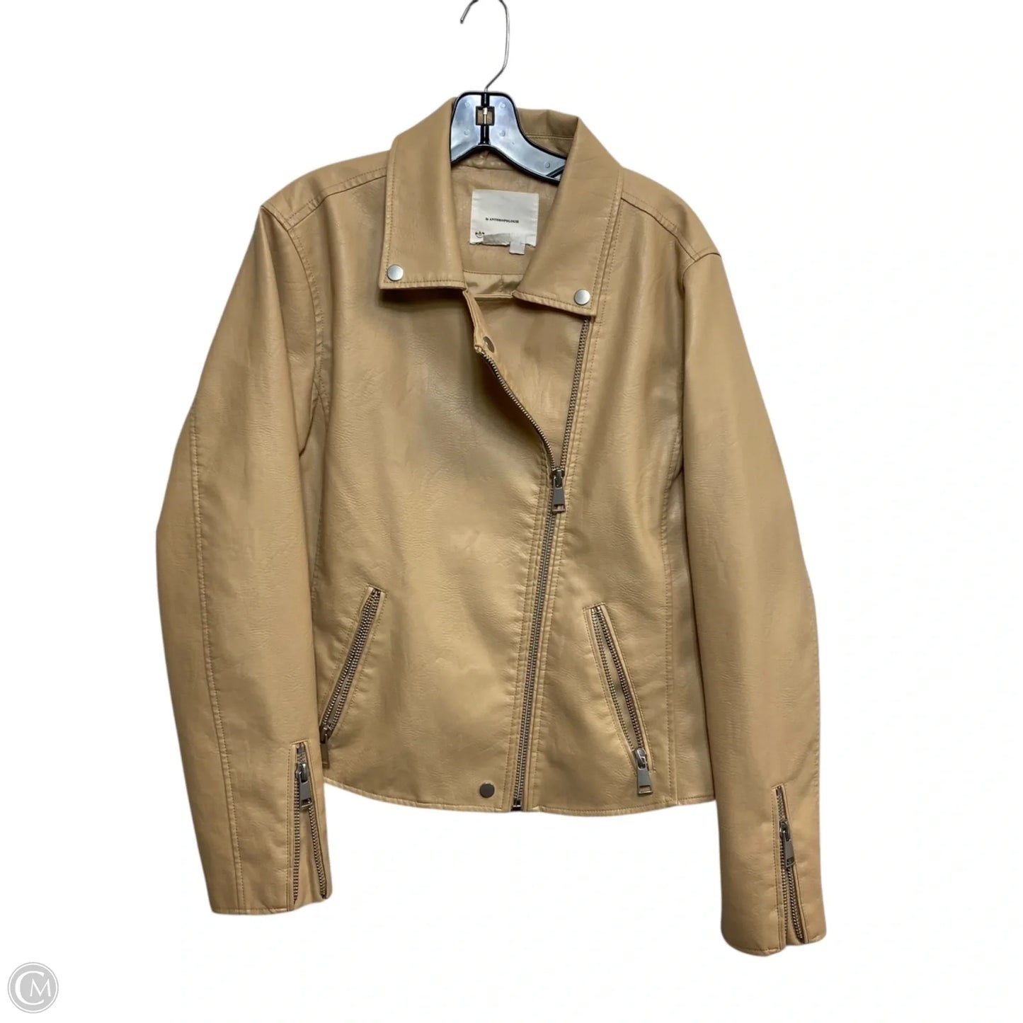 Jacket Moto By Anthropologie In Tan, Size: Xl