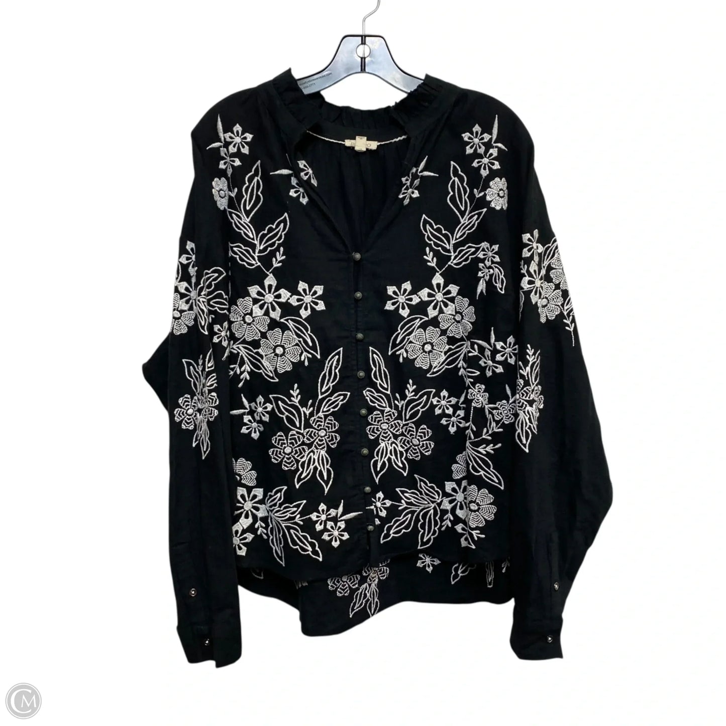 Blouse Long Sleeve By Pilcro In Black, Size: 1x