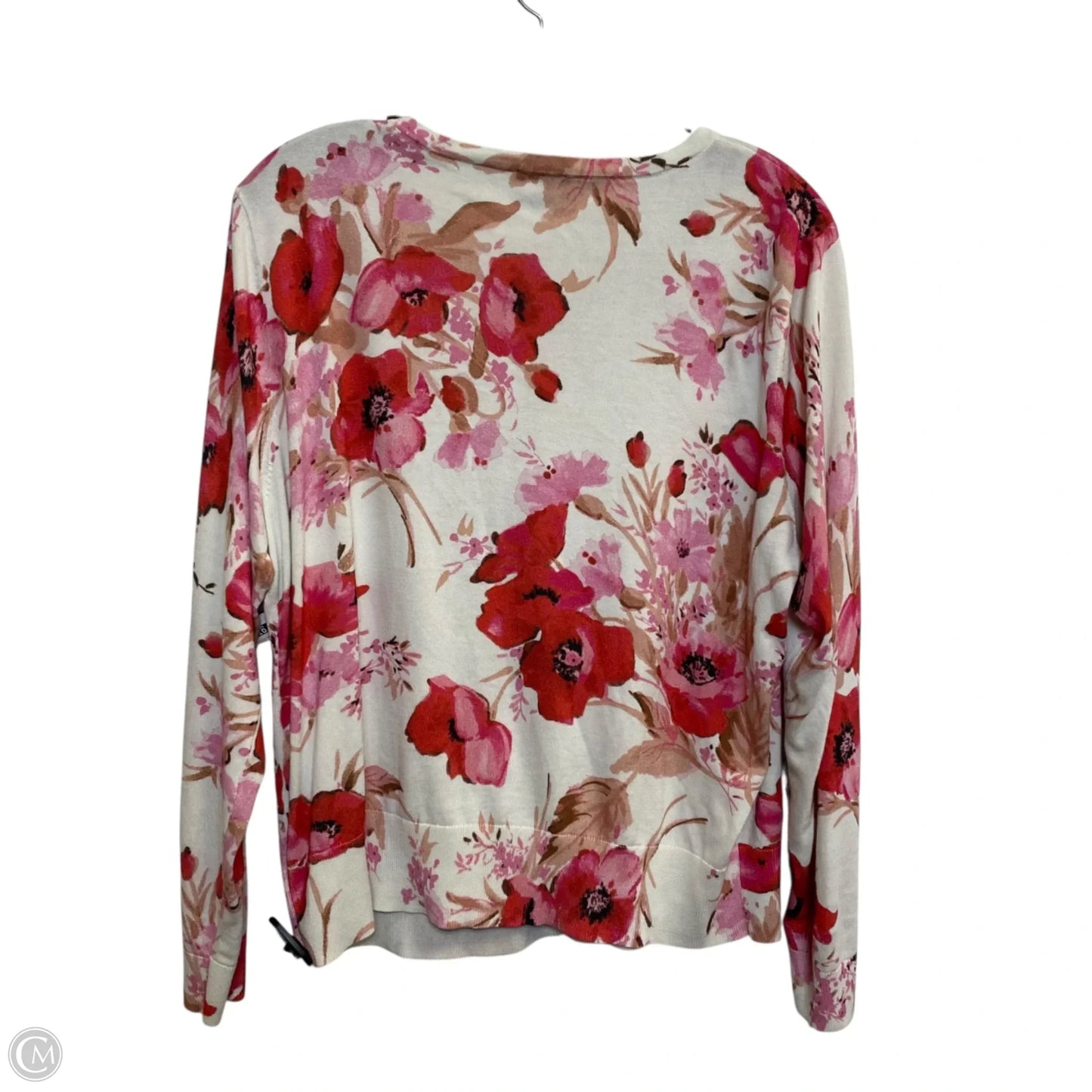 Cardigan By Talbots In Cream & Pink, Size: Xlp