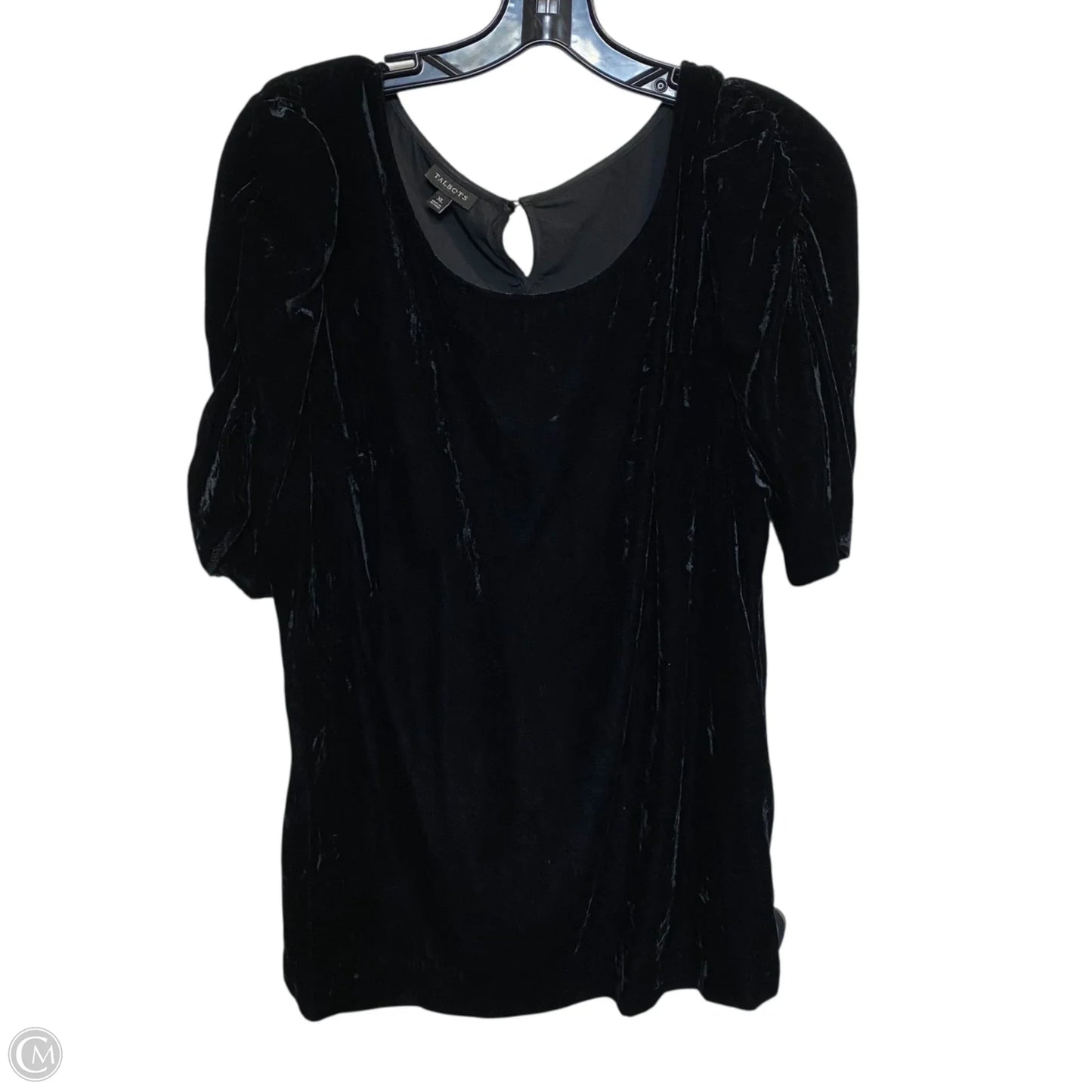 Top Short Sleeve By Talbots In Black, Size: Xl