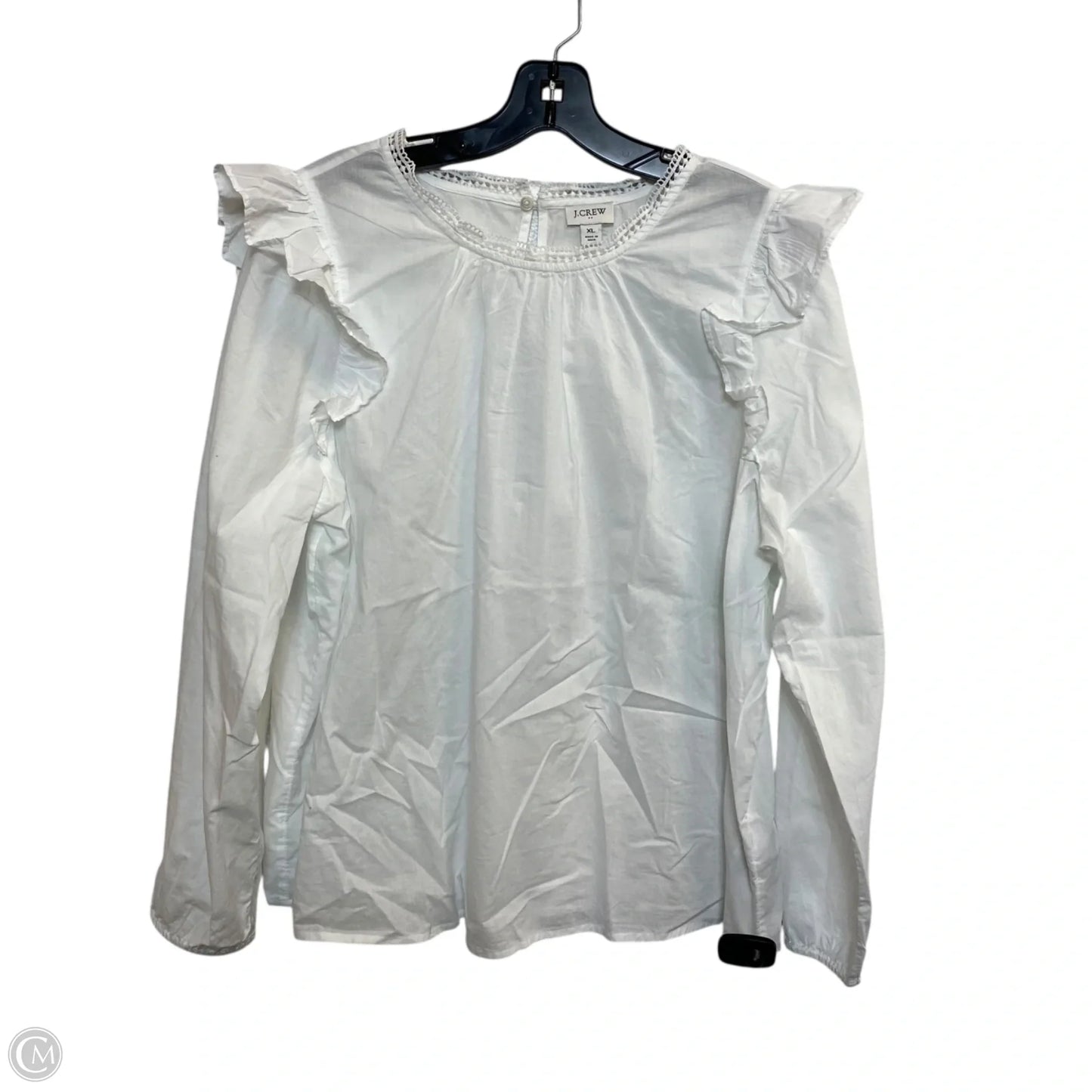 Top Long Sleeve By J. Crew In White, Size: Xl