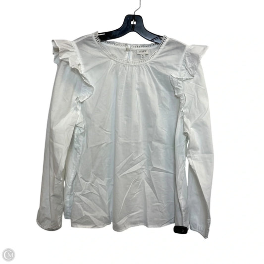 Top Long Sleeve By J. Crew In White, Size: Xl