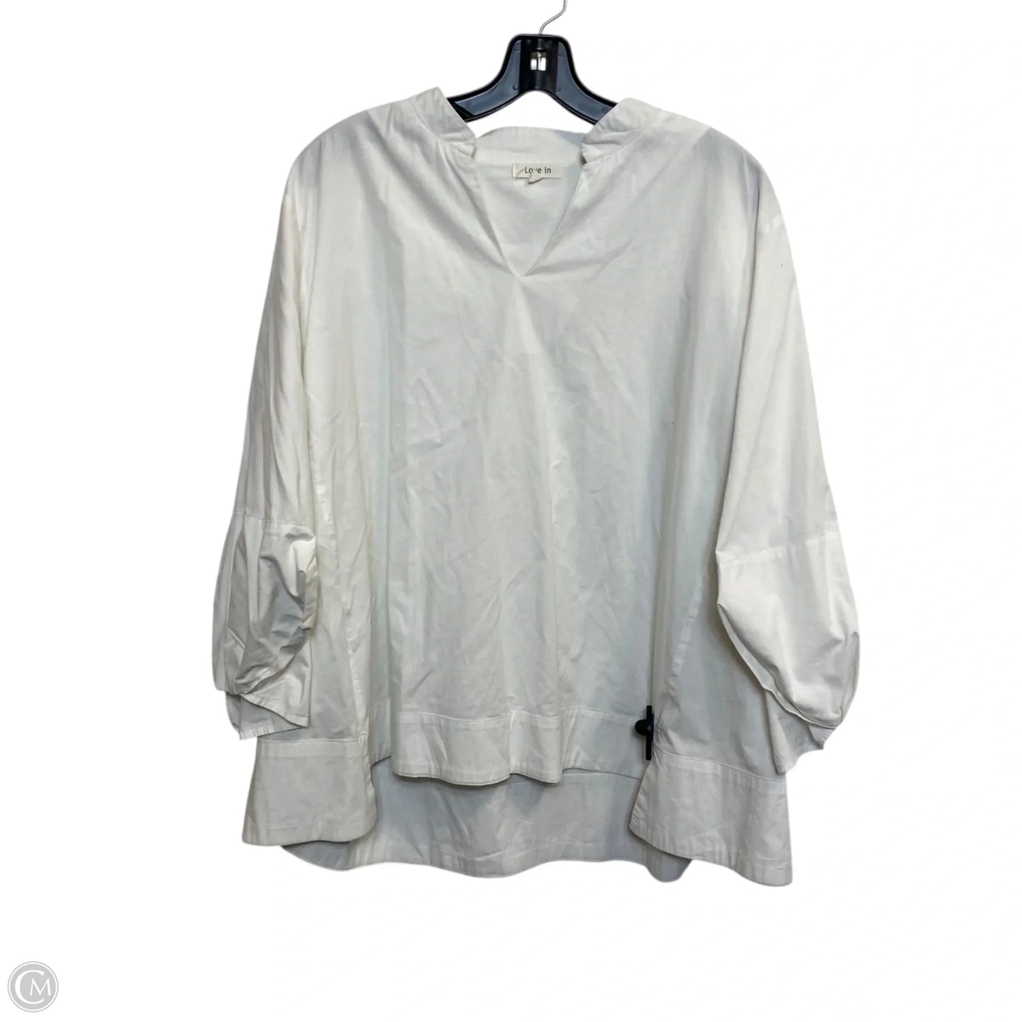 Top Long Sleeve By Love In In White, Size: L