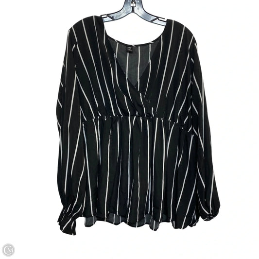 Top Long Sleeve By Shein In Black, Size: 2x