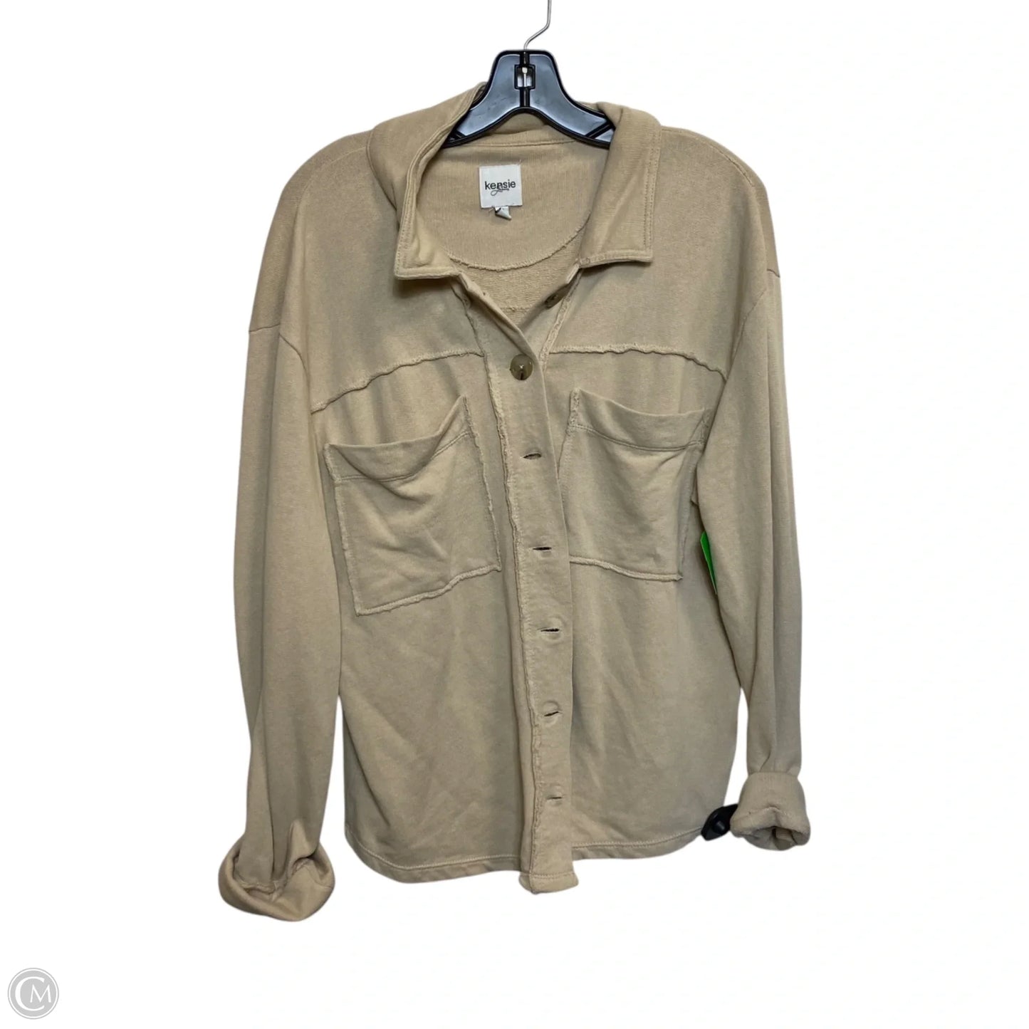 Jacket Shirt By Kensie In Tan, Size: M