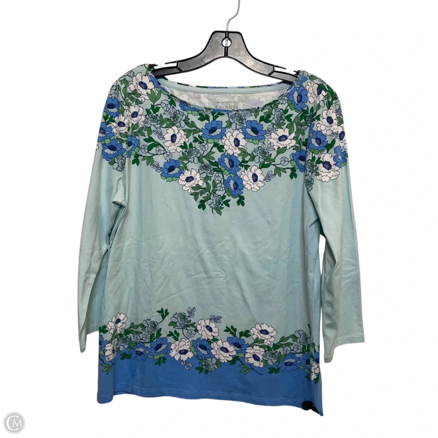 Top 3/4 Sleeve By Talbots In Blue, Size: L