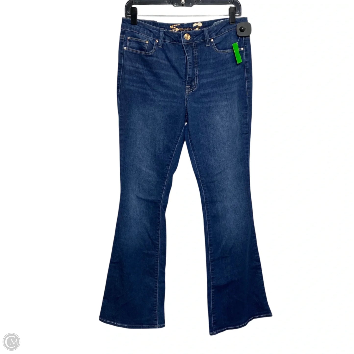 Jeans Flared By Seven 7 In Blue Denim, Size: 6