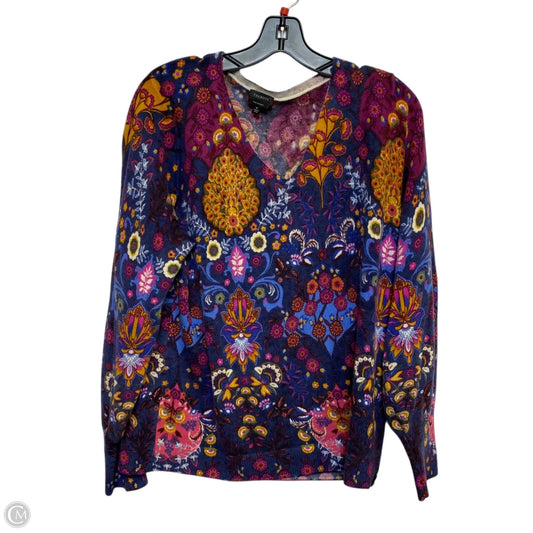 Sweater Cashmere By Talbots In Blue & Purple, Size: Xl