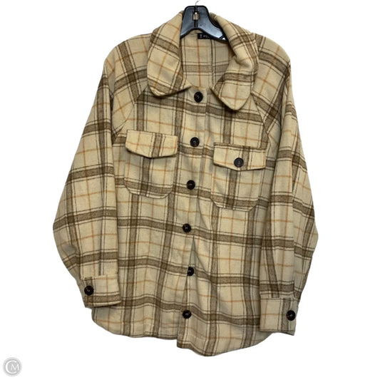 Jacket Shirt By Very J In Tan, Size: L