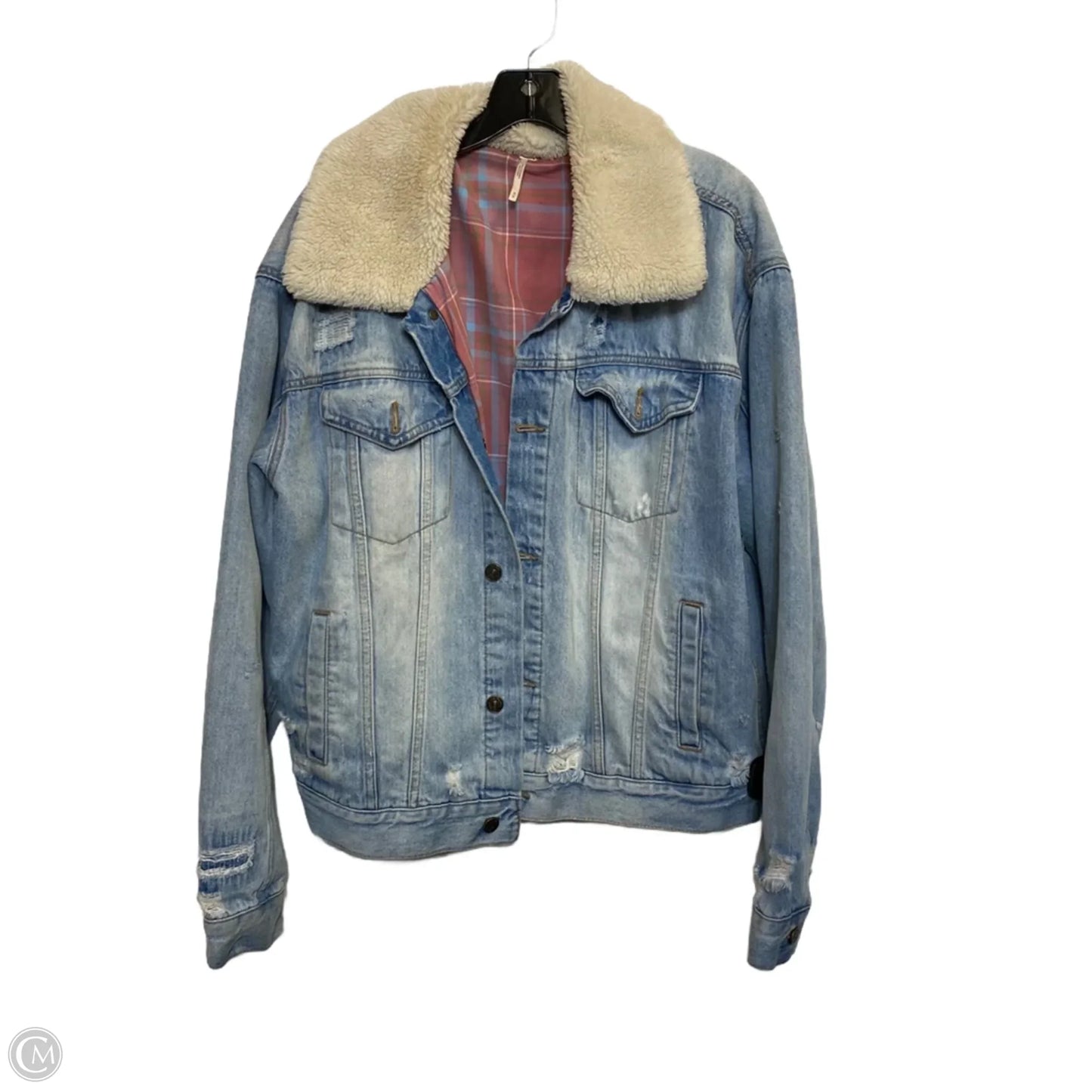 Jacket Denim By Free People In Blue Denim, Size: M