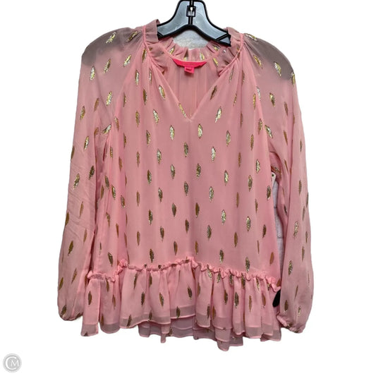 Top Long Sleeve Designer By Lilly Pulitzer In Pink, Size: Xs