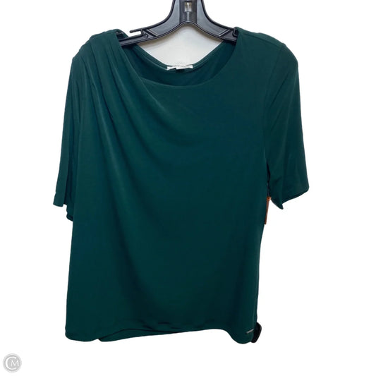 Blouse Short Sleeve By Calvin Klein In Green, Size: Xl