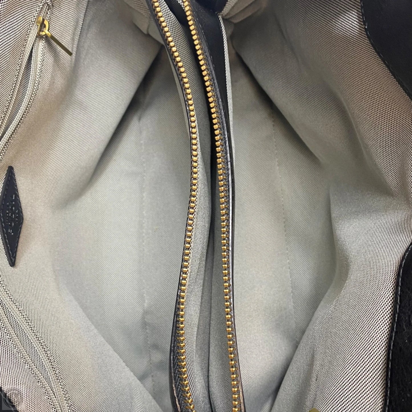 Handbag Leather By Fossil, Size: Medium