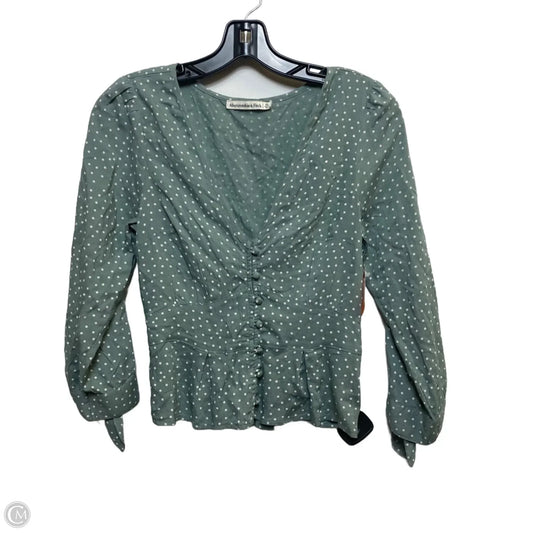 Top Long Sleeve By Abercrombie And Fitch In Green, Size: Xs